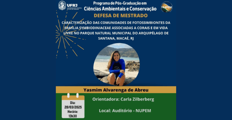 Leia mais sobre o artigo 168ª Defesa de Mestrado do PPG-CiAC: Yasmim Alvarenga de Abreu
