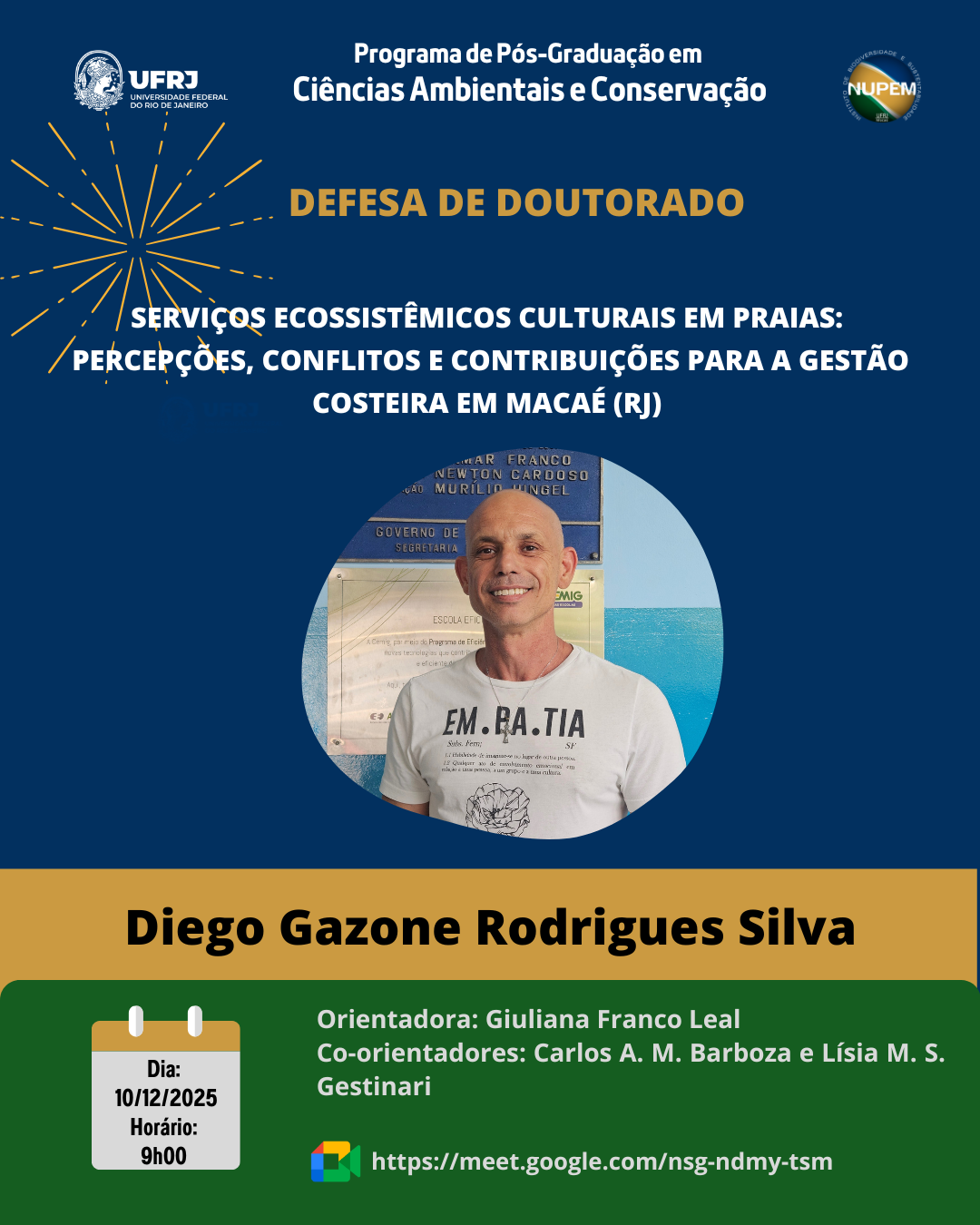 50ª Defesa de Doutorado do PPG-CiAC: Diego Gazone Rodrigues Silva